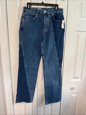 Pilcro Two-Tone Blue Relaxed Jeans